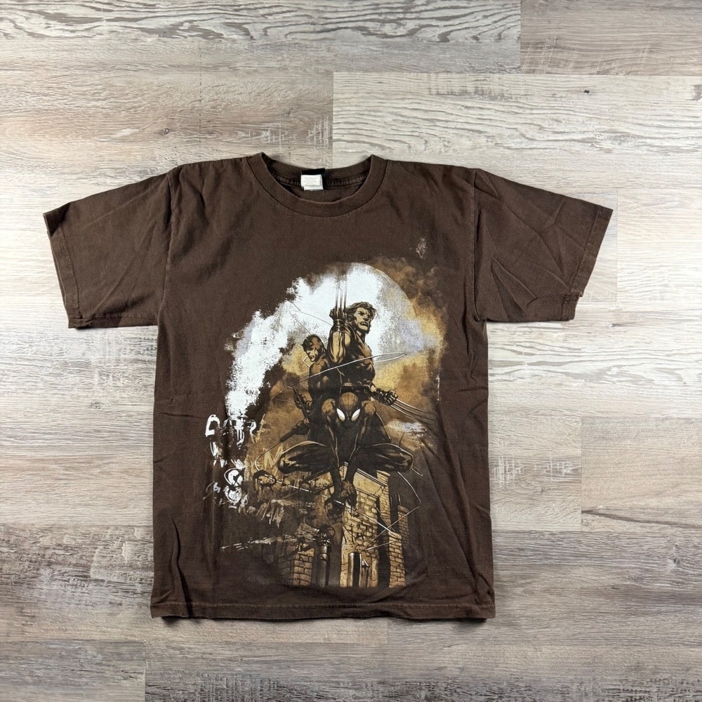 Vintage Mad Engine Marvel Wolverine Spider-Man Daredevil Graphic T-Shirt Mens L
